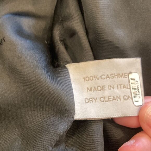 JANE POST 100% Cashmere Loro Piana Black Double Breasted Coat Medium - Picture 13 of 13